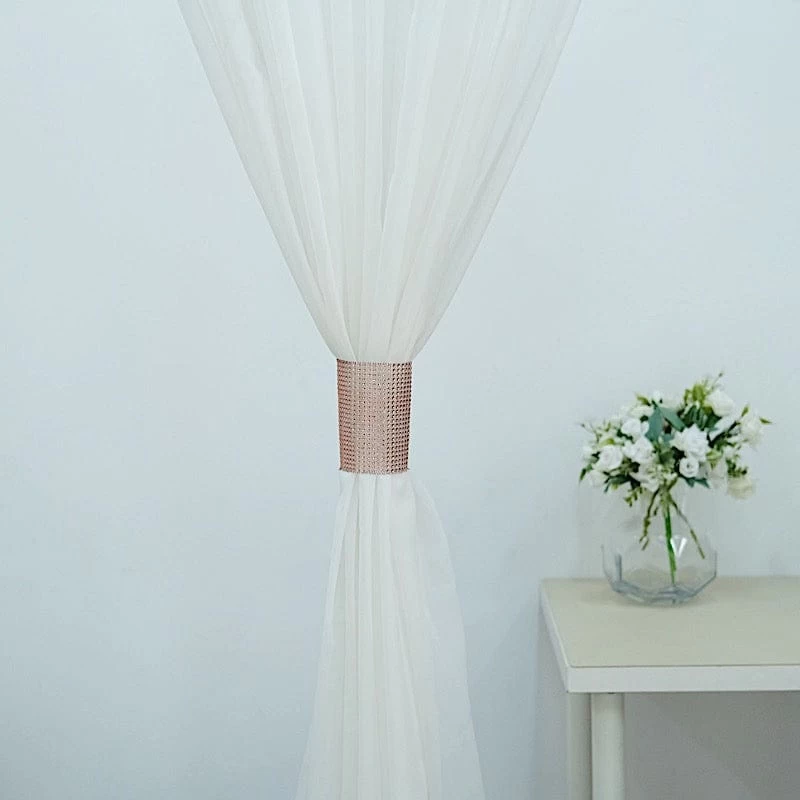 4 Rhinestone Mesh With Velcro Curtain Tie Backs Backdrop Drapery Bands - Image 13