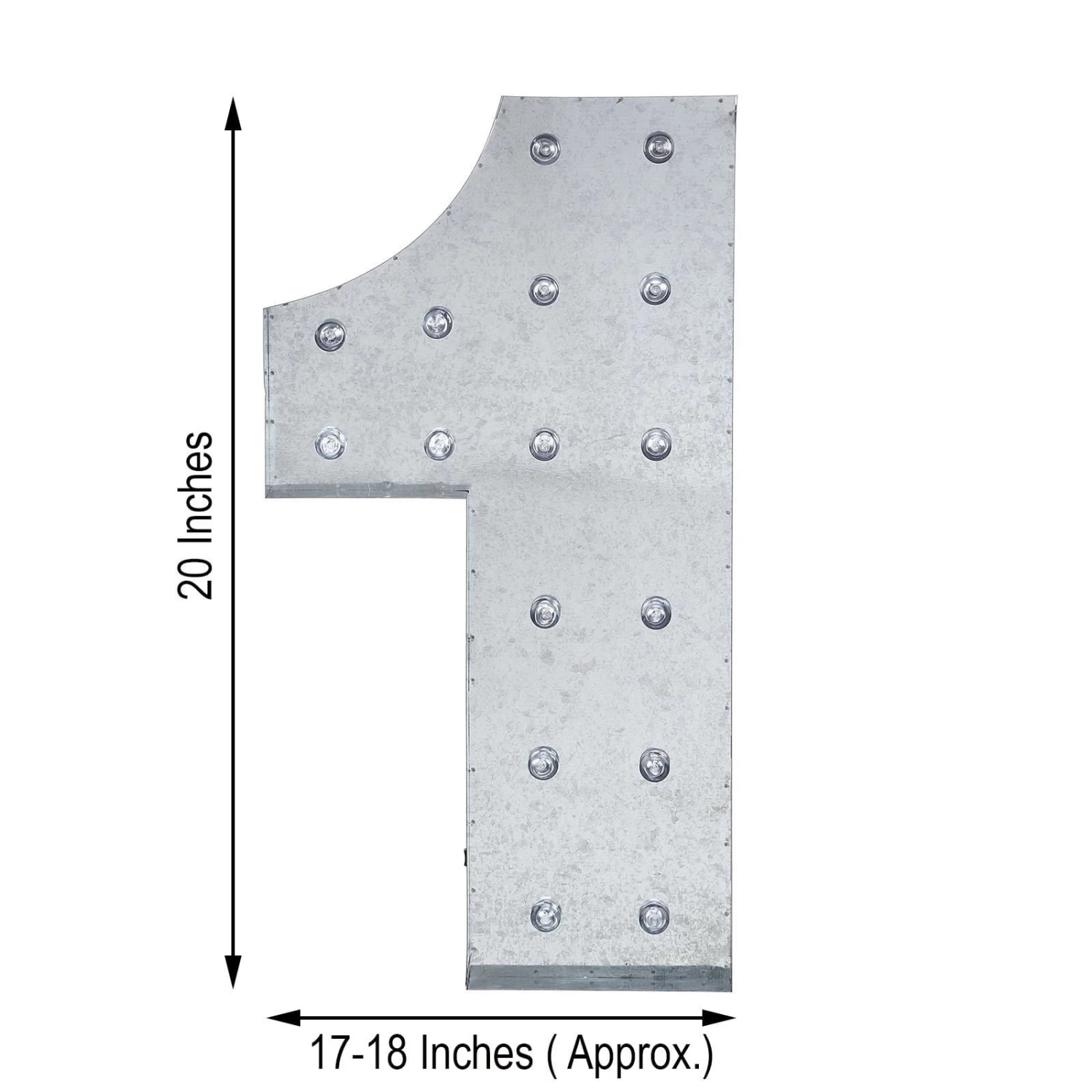 Silver Marquee Number Warm White LED Lighted Sign - Image 9