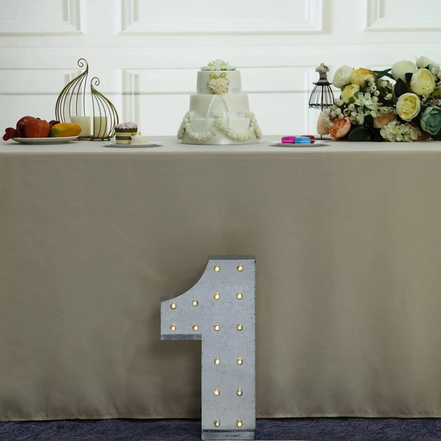 Silver Marquee Number Warm White LED Lighted Sign - Image 16