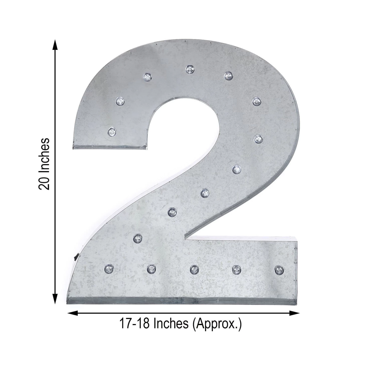 Silver Marquee Number Warm White LED Lighted Sign - Image 19