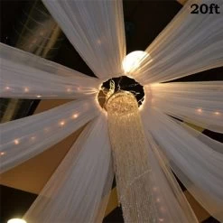 20 Feet Long Premium Sheer Voile Ceiling Draping Panel