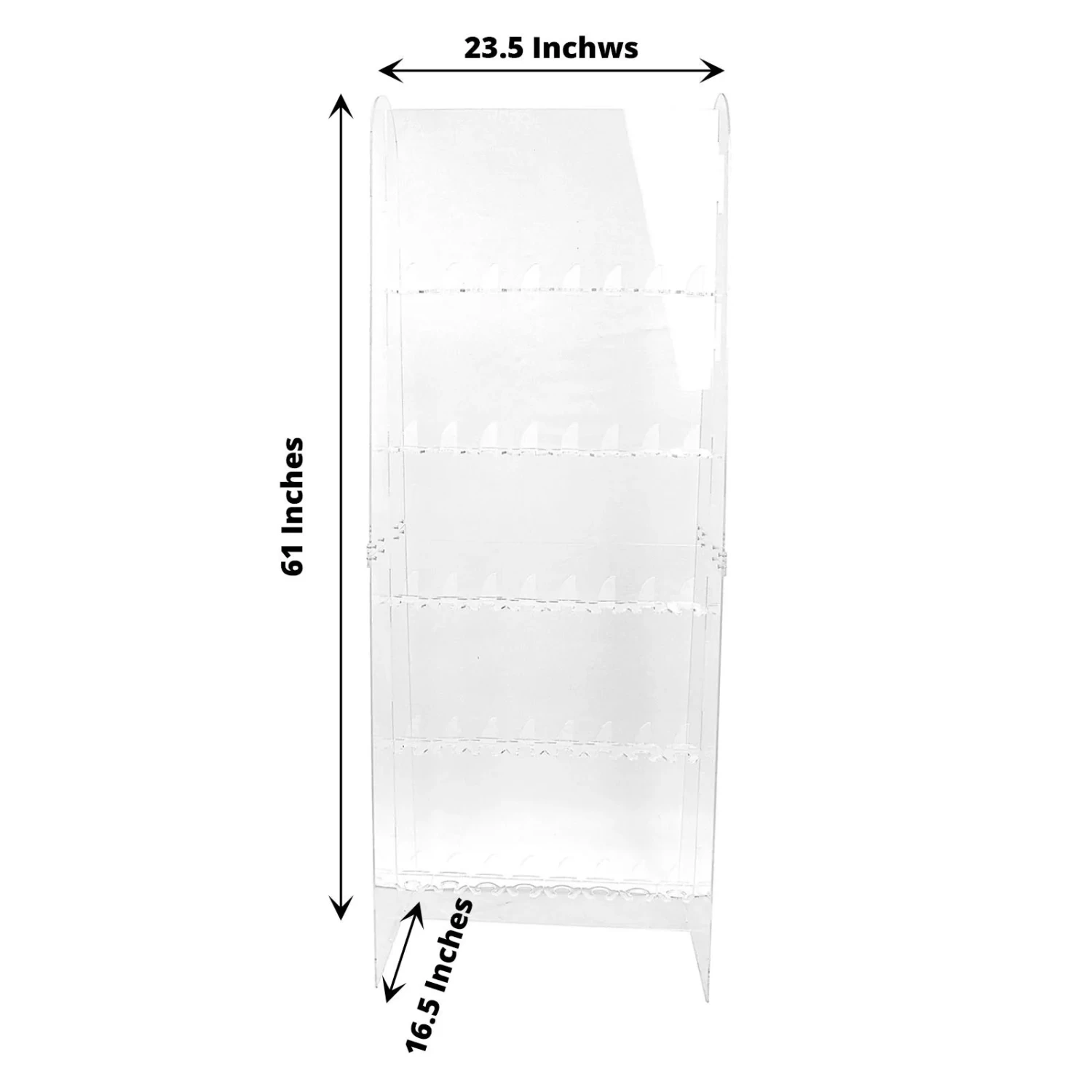 5 Feet Clear 5-Tier Acrylic Wine Glass Rack Champagne Flute Holder Stand - Image 4