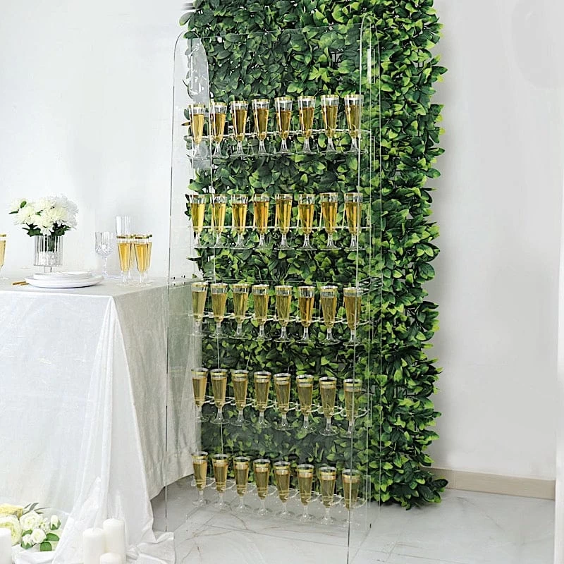5 Feet Clear 5-Tier Acrylic Wine Glass Rack Champagne Flute Holder Stand