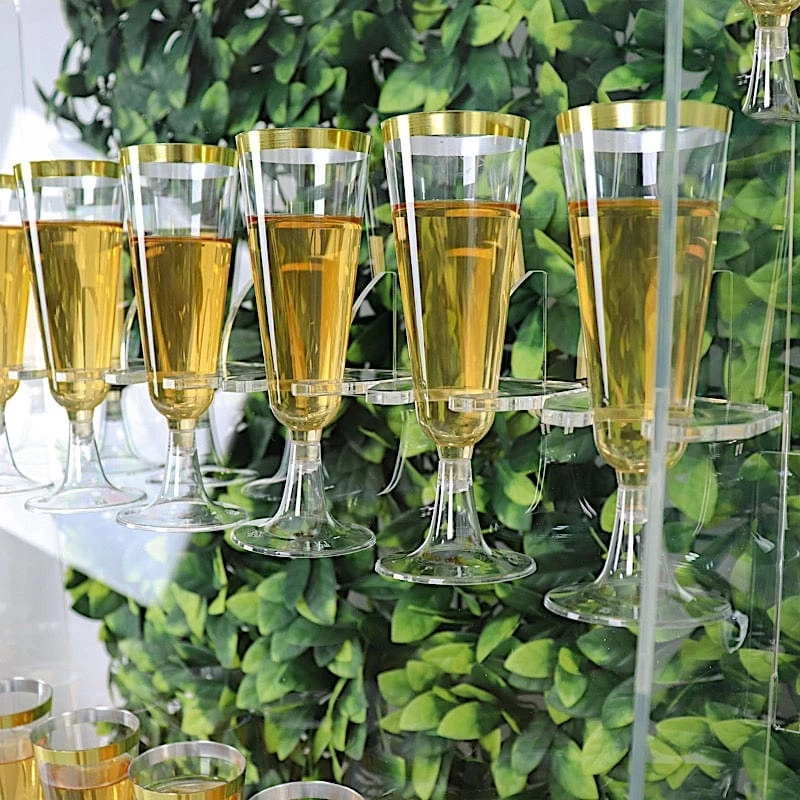 5 Feet Clear 5-Tier Acrylic Wine Glass Rack Champagne Flute Holder Stand - Image 5