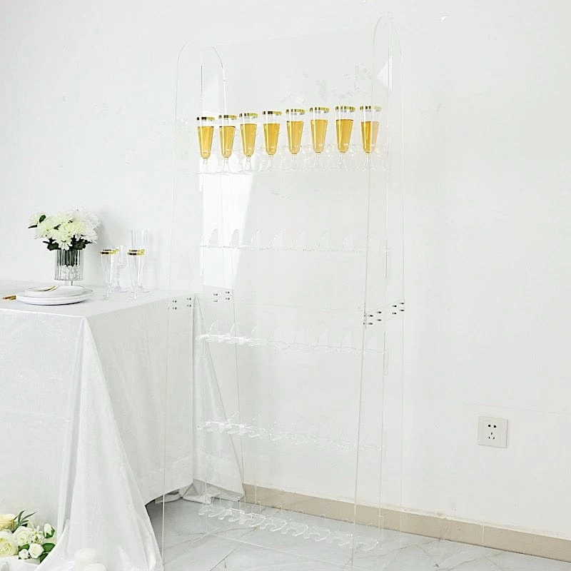 5 Feet Clear 5-Tier Acrylic Wine Glass Rack Champagne Flute Holder Stand - Image 8