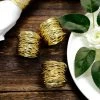 4 Gold Round Metallic Wire Dinner Napkin Rings