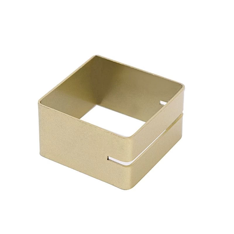 4 Matte Gold Metallic Square Dinner Napkin Rings With Place Card Holder - Image 2