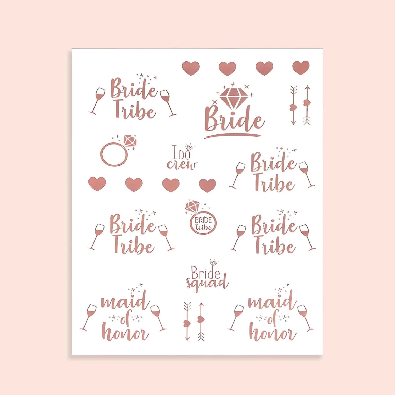 White Blush Rose Gold Bridal Shower Decoration Set Bachelorette Party Supplies Kit - Image 2