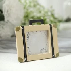 4 Natural 3" Mini Travel Suitcase Picture Frames Party Wedding Favors