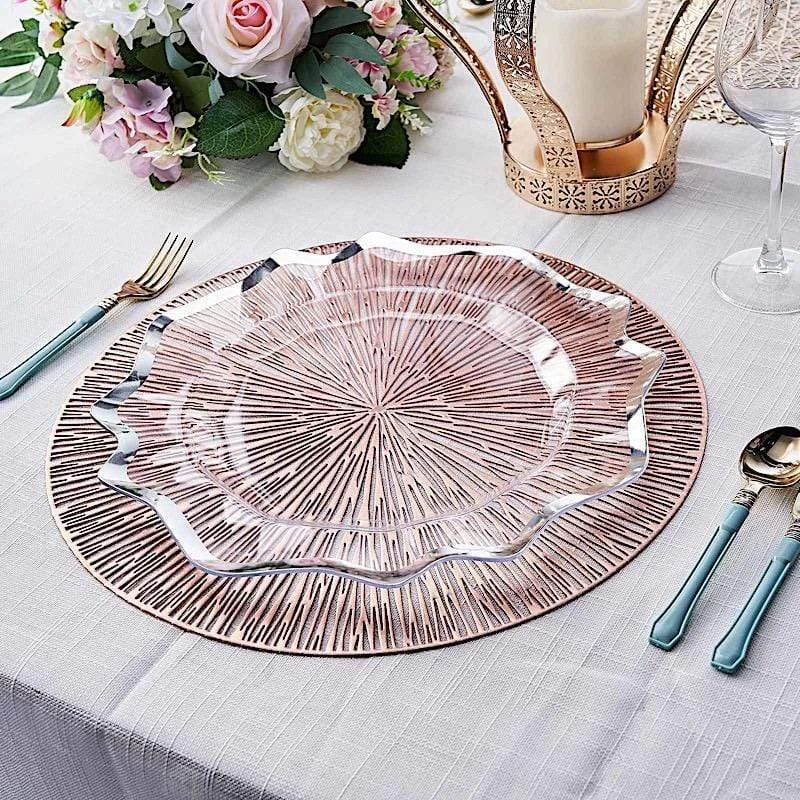 6 Pcs 15 In Wide Spike Design Round Vinyl Placemats - Image 2