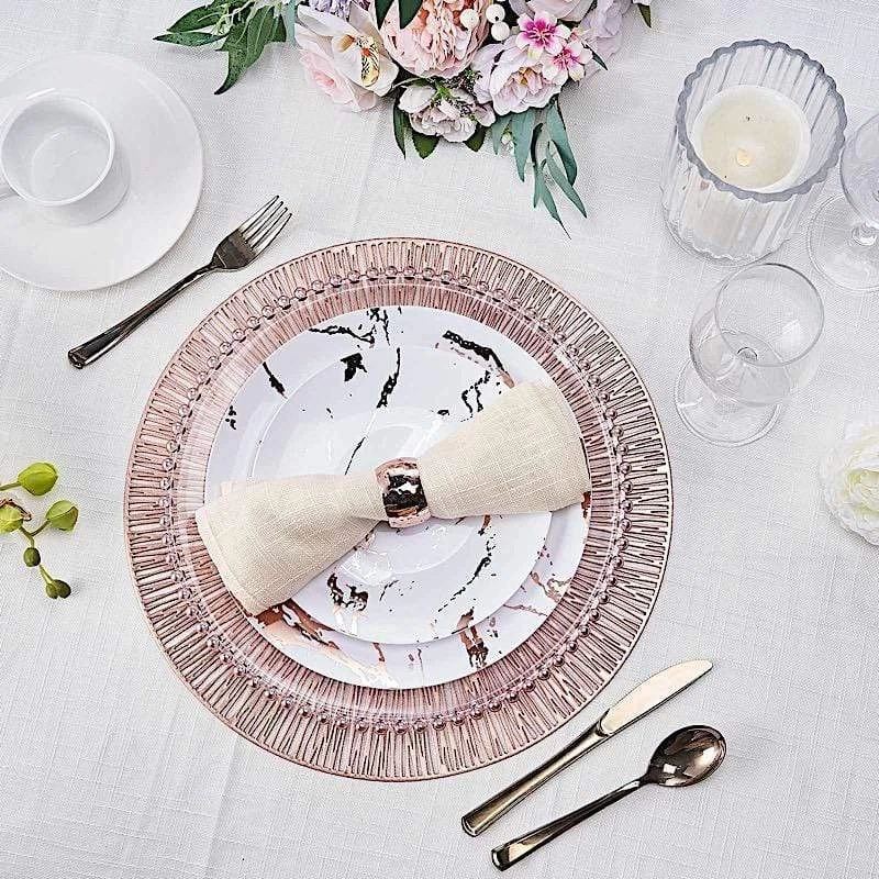 6 Pcs 15 In Wide Spike Design Round Vinyl Placemats - Image 4