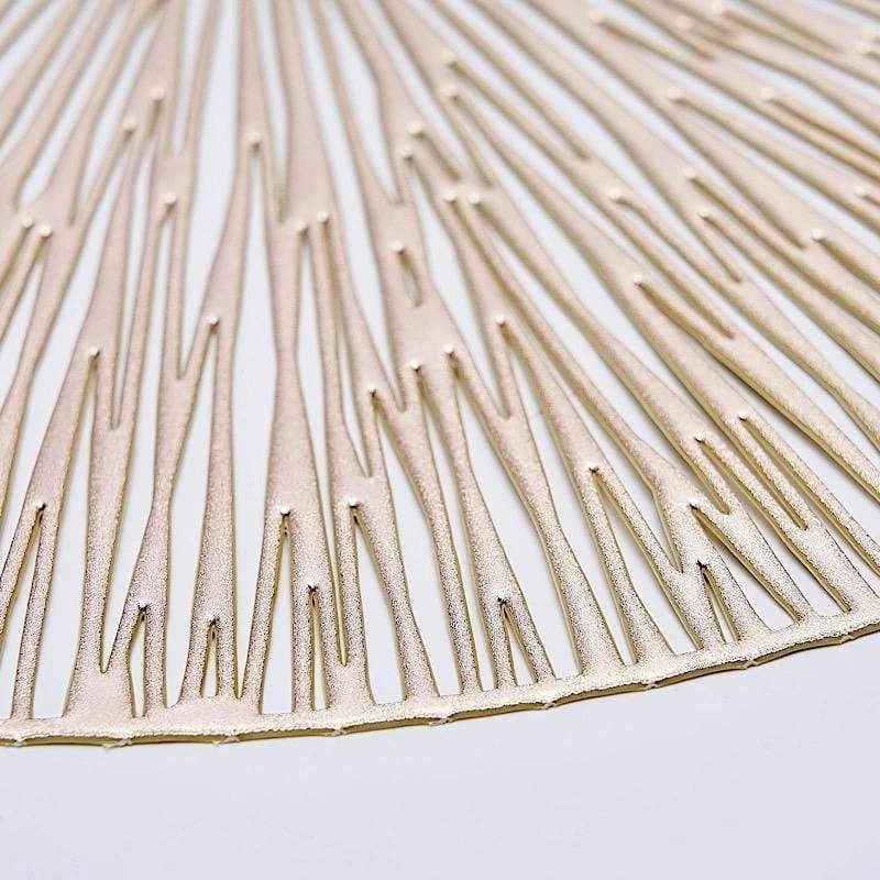 6 Pcs 15 In Wide Spike Design Round Vinyl Placemats - Image 12