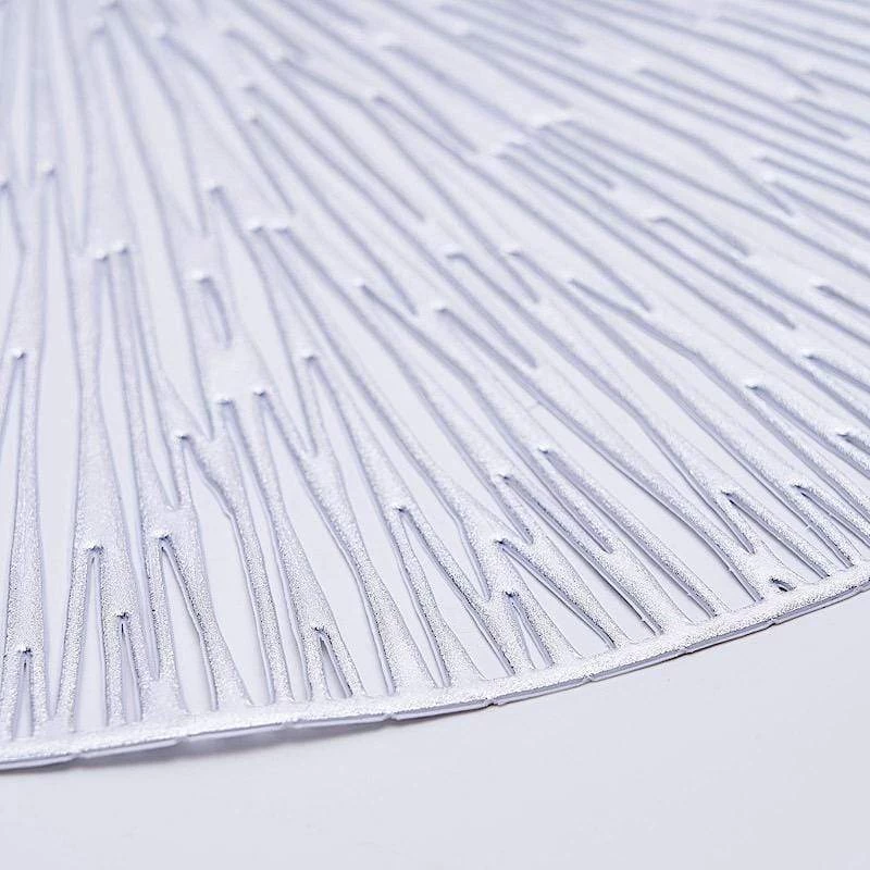 6 Pcs 15 In Wide Spike Design Round Vinyl Placemats - Image 17