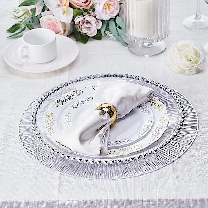 6 Pcs 15 In Wide Spike Design Round Vinyl Placemats - Image 19