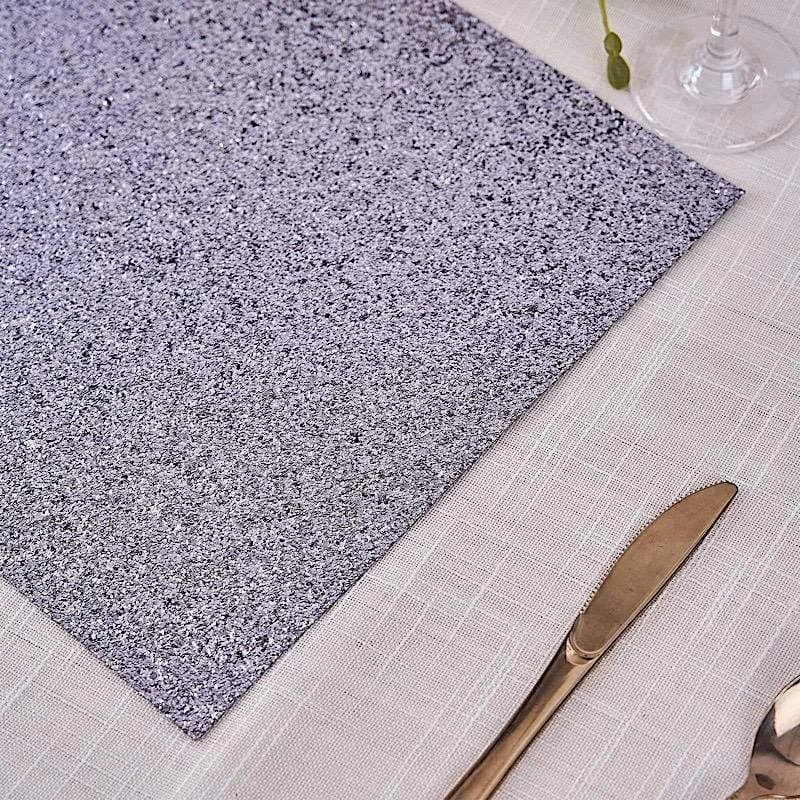 6 Pcs 16 In Rectangle Glitter Faux Leather Placemats - Image 4
