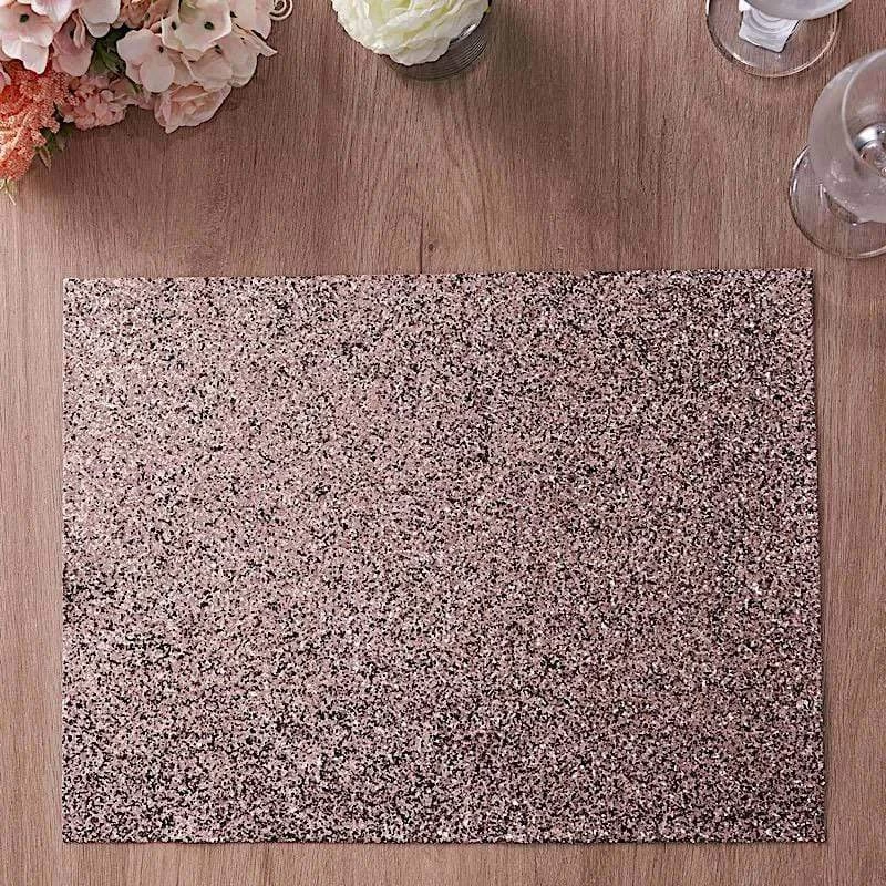 6 Pcs 16 In Rectangle Glitter Faux Leather Placemats - Image 14
