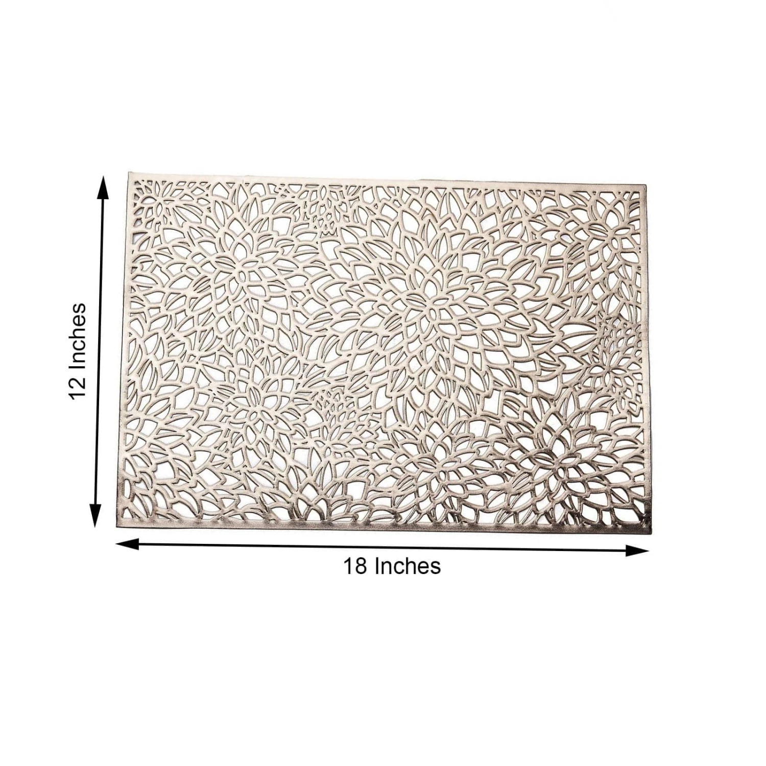 6 Pcs 18 In Rectangle Floral Design Vinyl Placemats - Image 2