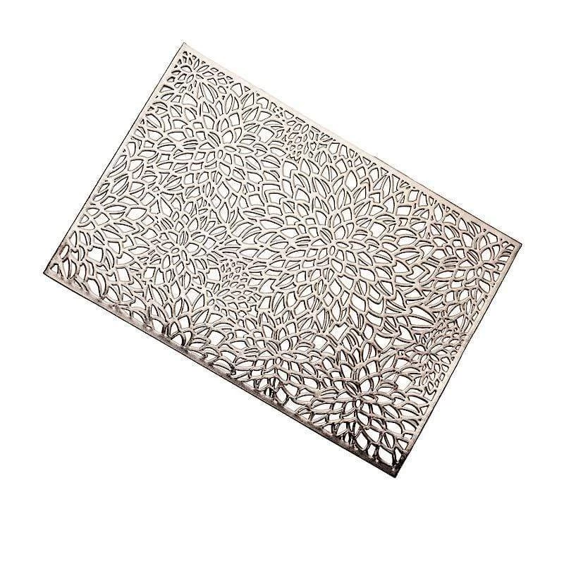 6 Pcs 18 In Rectangle Floral Design Vinyl Placemats - Image 7