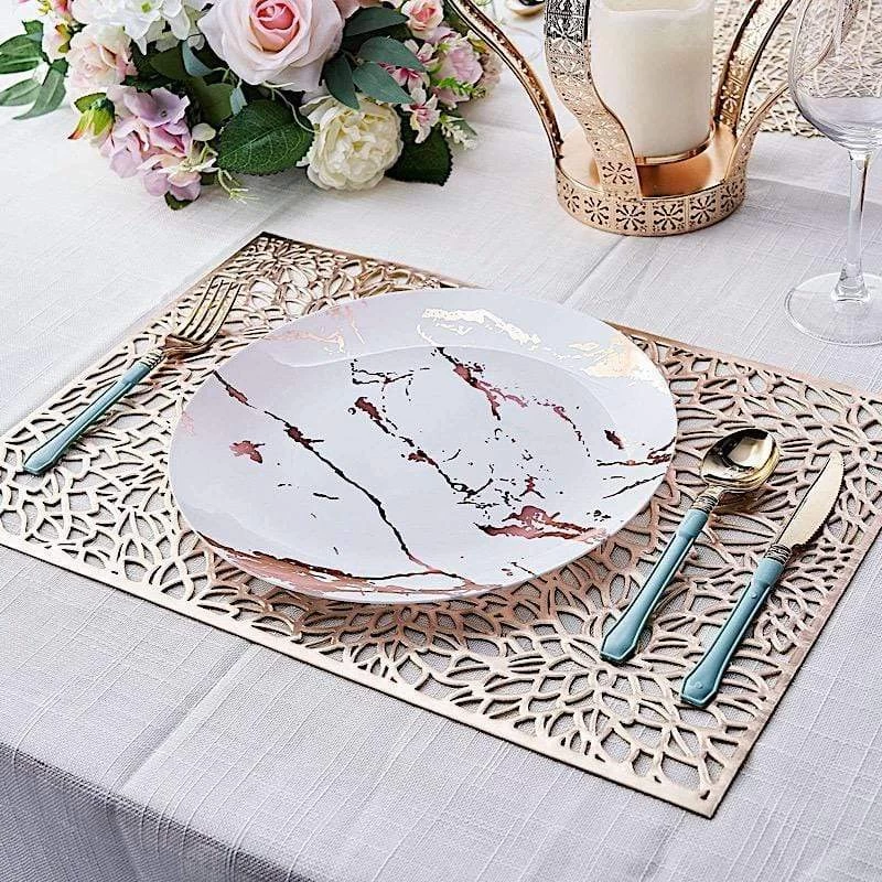 6 Pcs 18 In Rectangle Floral Design Vinyl Placemats - Image 9