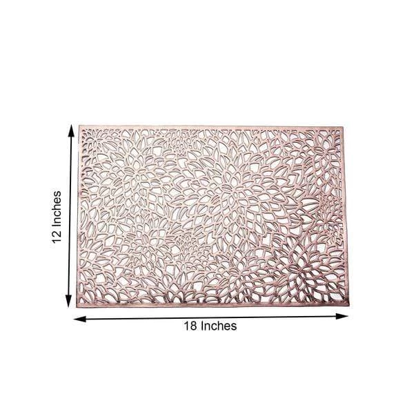 6 Pcs 18 In Rectangle Floral Design Vinyl Placemats - Image 11