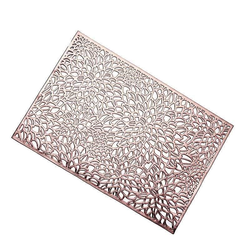 6 Pcs 18 In Rectangle Floral Design Vinyl Placemats - Image 14