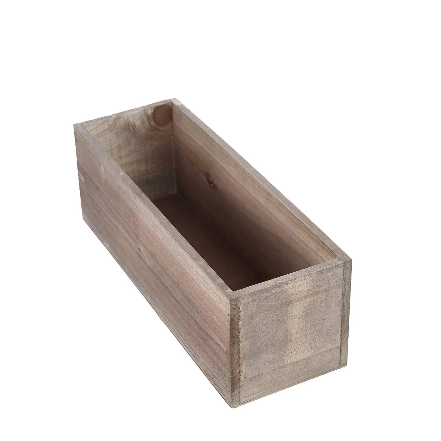 14" X 5" Wood Rustic Rectangular Planter Box Holders Centerpieces - Image 2