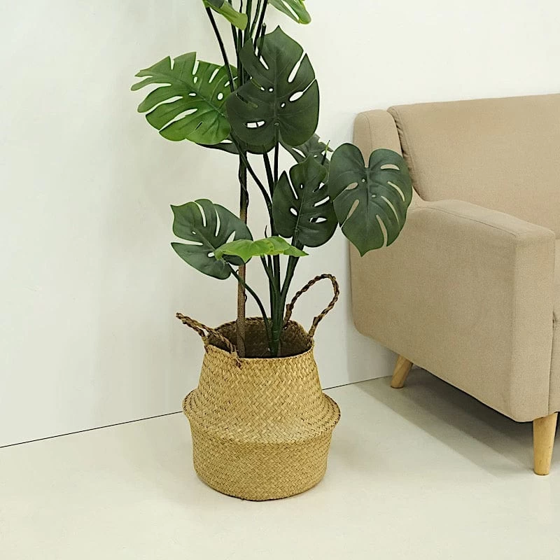 2 Natural Seagrass Woven Plant Baskets Flower Planter Holders - Image 8