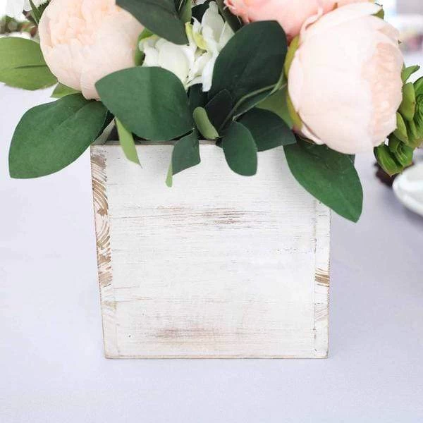 24" X 6" Wood Rustic Rectangular Planter Box Holders Centerpieces - Image 5