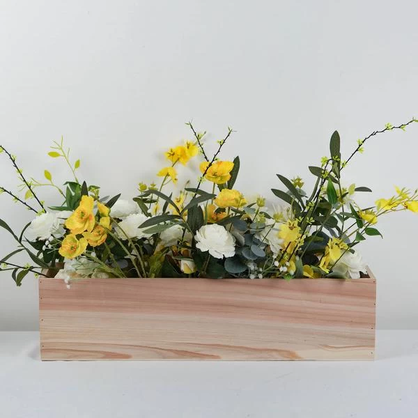 24" X 6" Wood Rustic Rectangular Planter Box Holders Centerpieces - Image 18