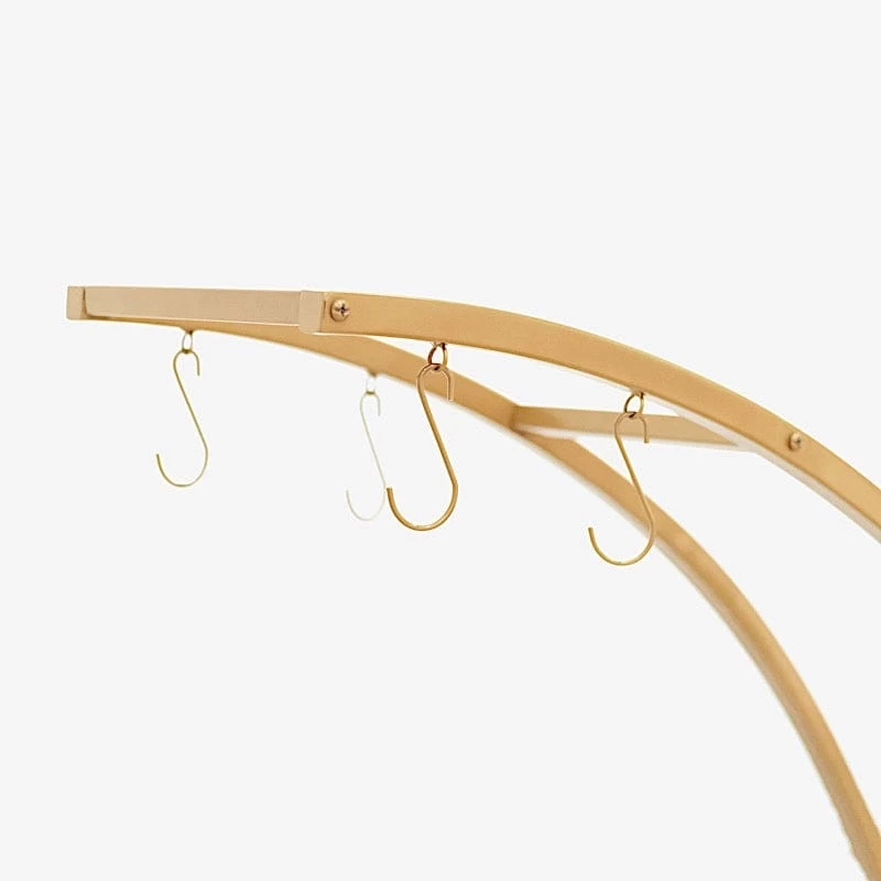 4.5 Feet Gold 4 Tier Metal Display Stand Half Moon Ladder Plant Shelf Rack - Image 9