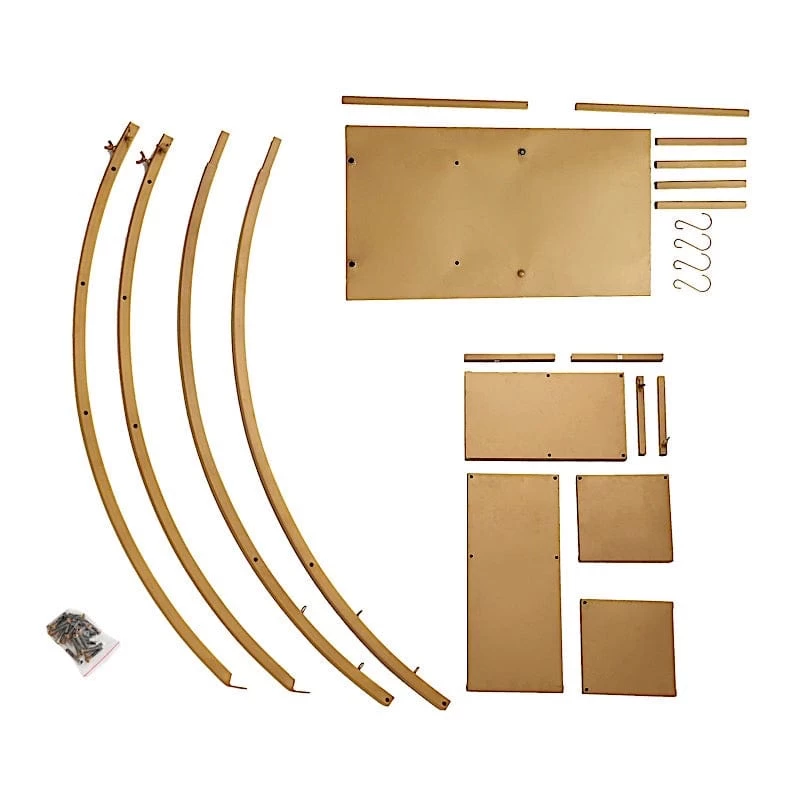 4.5 Feet Gold 4 Tier Metal Display Stand Half Moon Ladder Plant Shelf Rack - Image 8