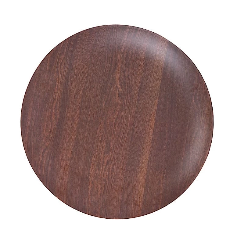 6 Round Disposable Heavy Duty Plastic Plates Wood Grain Design - Image 16