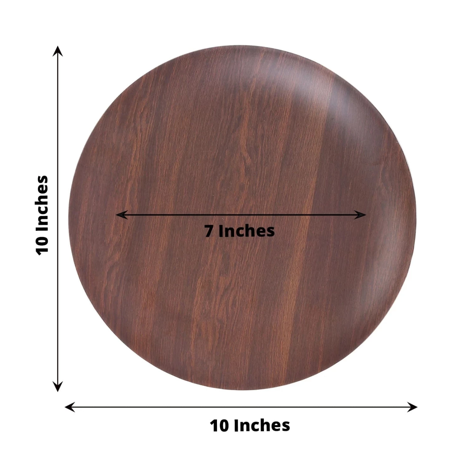6 Round Disposable Heavy Duty Plastic Plates Wood Grain Design - Image 14