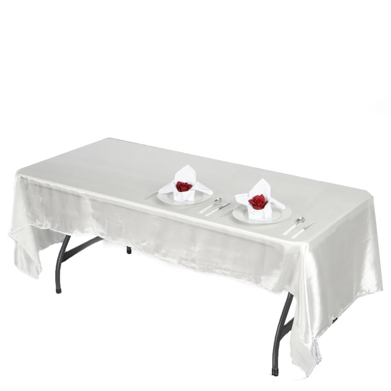 50x120" Satin Rectangle Tablecloth - Image 9