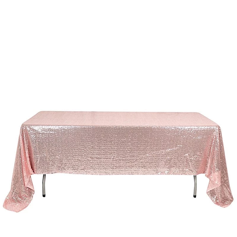 60" X 126" Sequin Rectangular Tablecloth - Image 2
