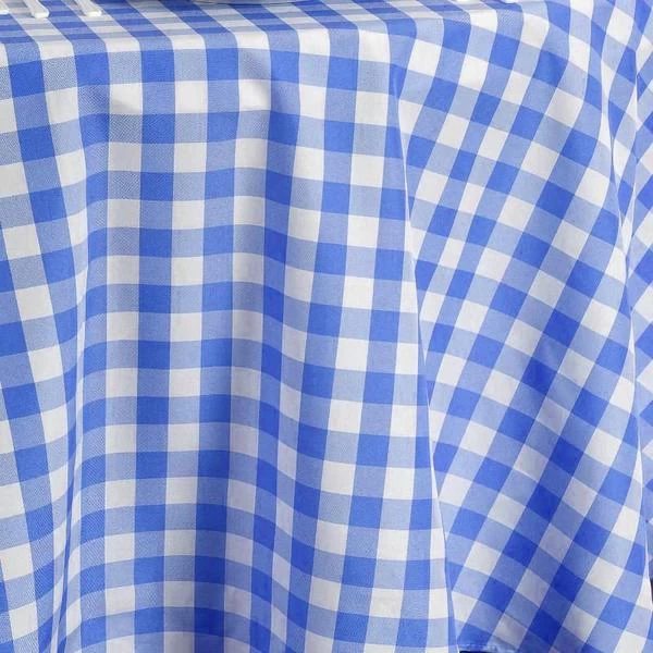 60x126" Gingham Checkered Polyester Rectangular Tablecloth - Image 11