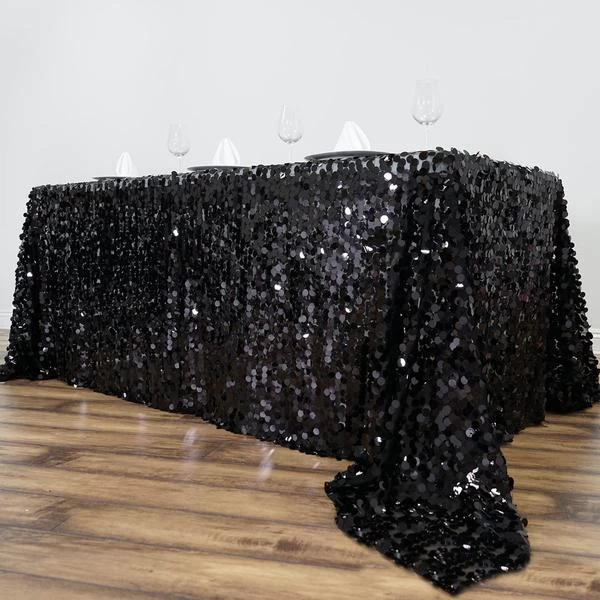90" X 132" Big Payette Sequin Rectangular Tablecloth - Image 14
