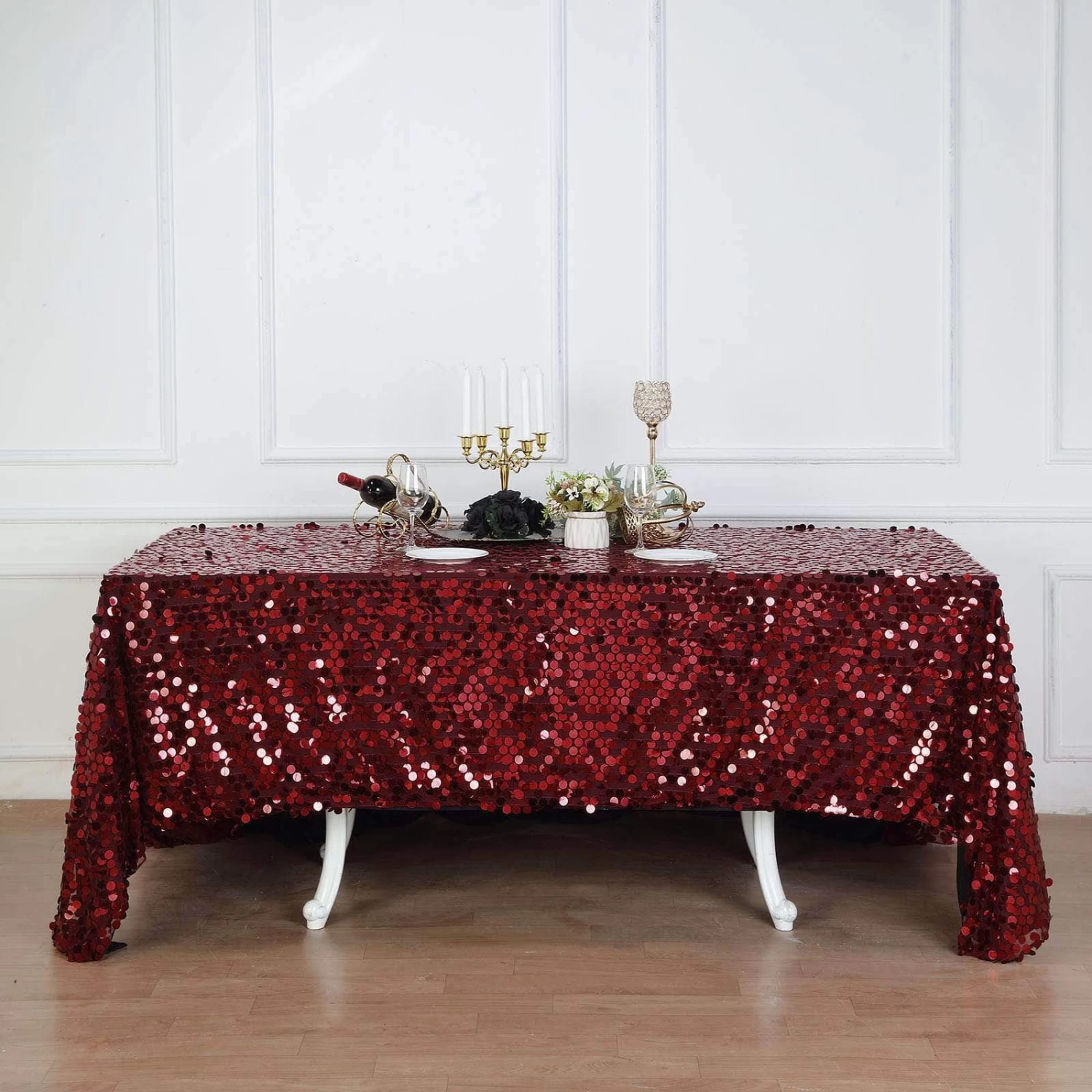 90" X 132" Big Payette Sequin Rectangular Tablecloth - Image 19