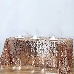 90" X 132" Big Payette Sequin Rectangular Tablecloth