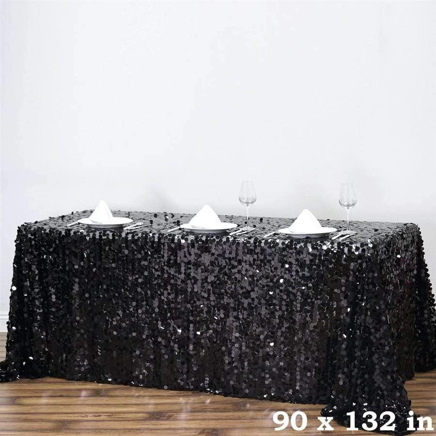 90" X 132" Big Payette Sequin Rectangular Tablecloth - Image 11