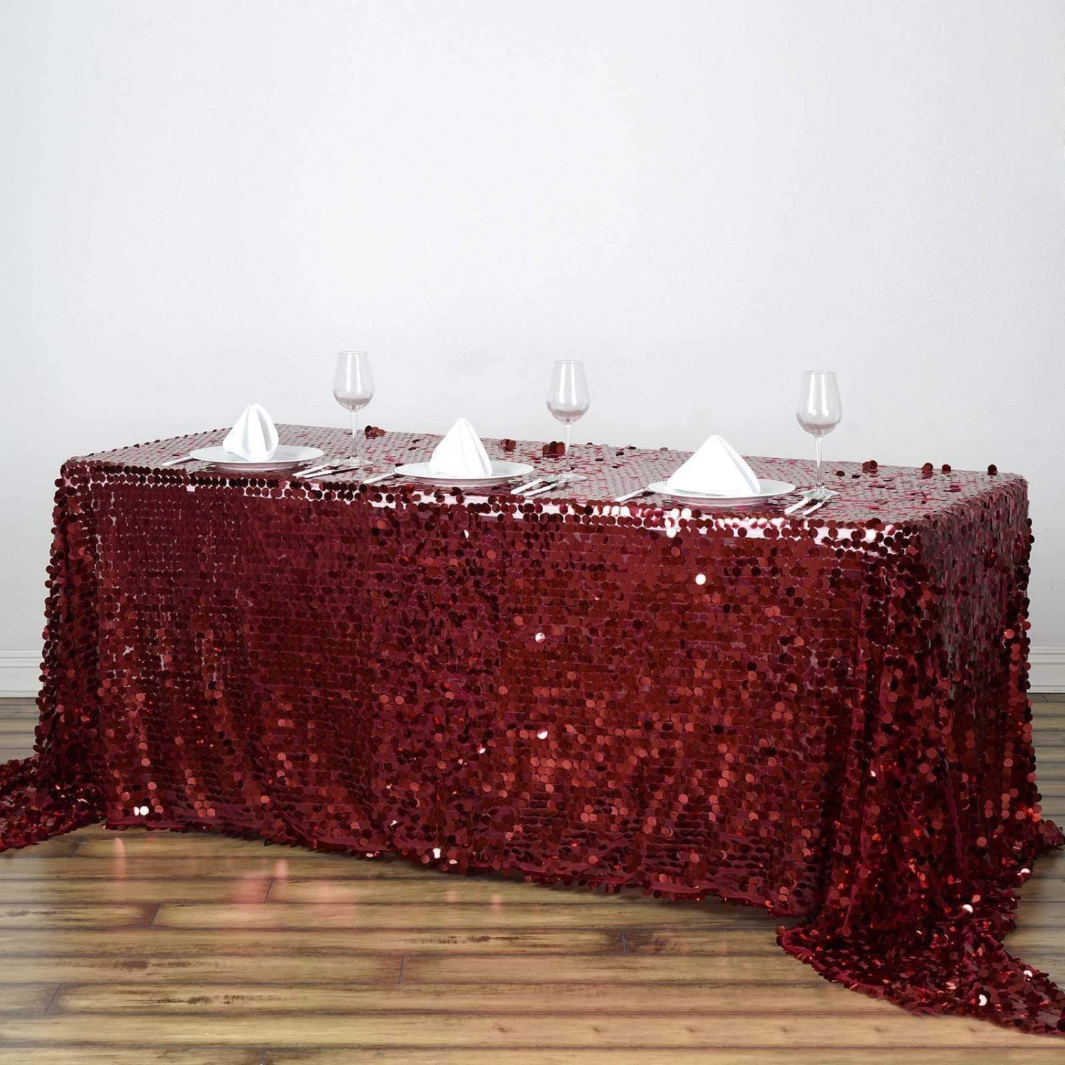 90" X 132" Big Payette Sequin Rectangular Tablecloth - Image 18