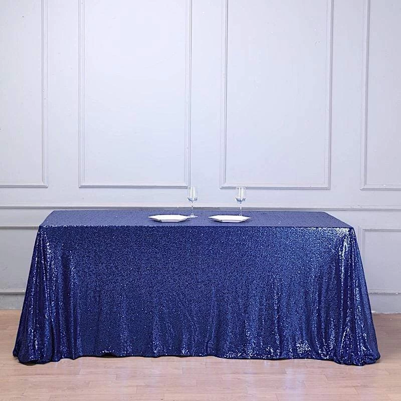90" X 132" Sequin Rectangular Tablecloth - Image 4