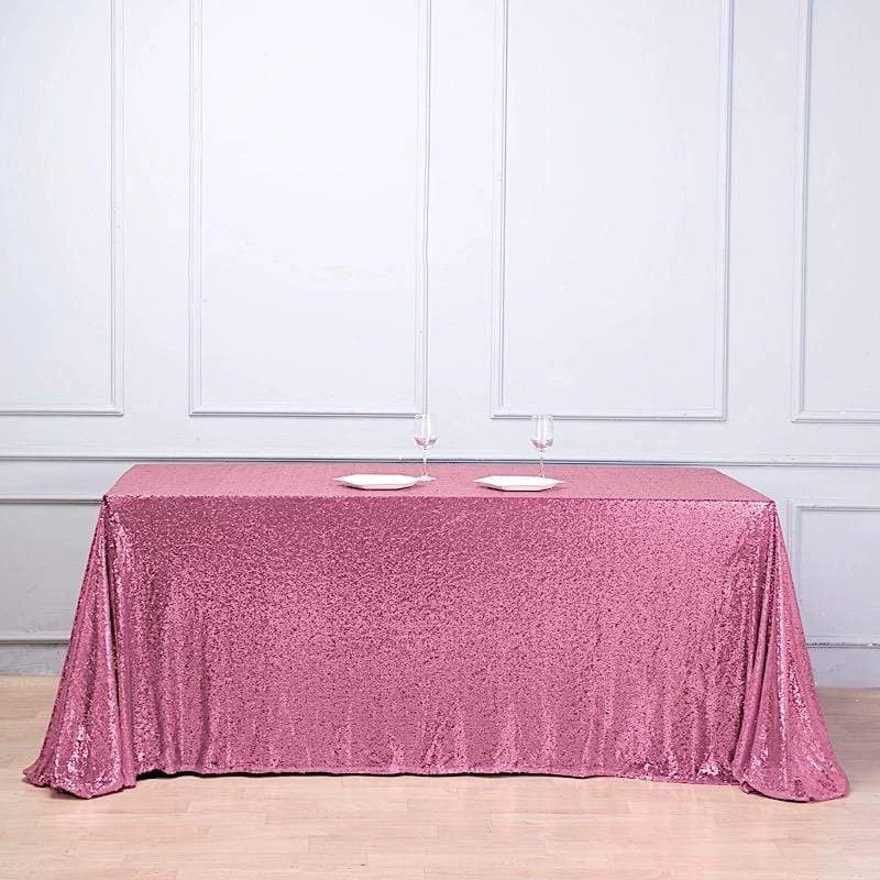 90" X 132" Sequin Rectangular Tablecloth - Image 14