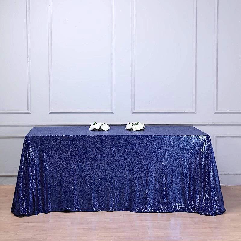 90" X 132" Sequin Rectangular Tablecloth