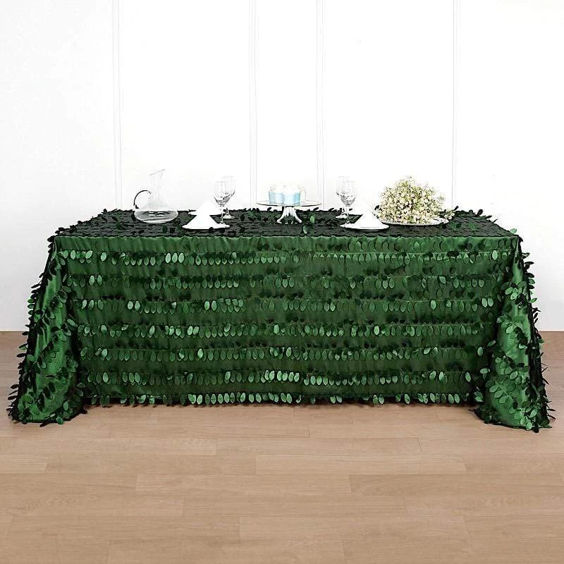 90x132 In Taffeta Rectangle Tablecloth With Leaf Petals Design - Image 2