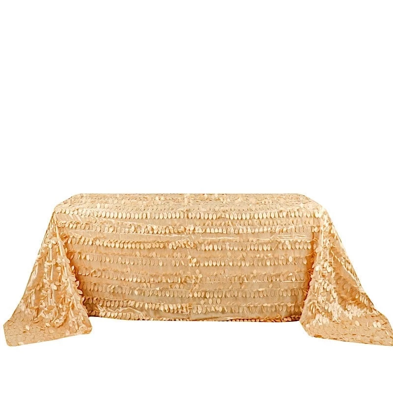 90x132 In Taffeta Rectangle Tablecloth With Leaf Petals Design - Image 19