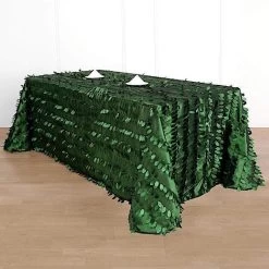 90x132 In Taffeta Rectangle Tablecloth With Leaf Petals Design