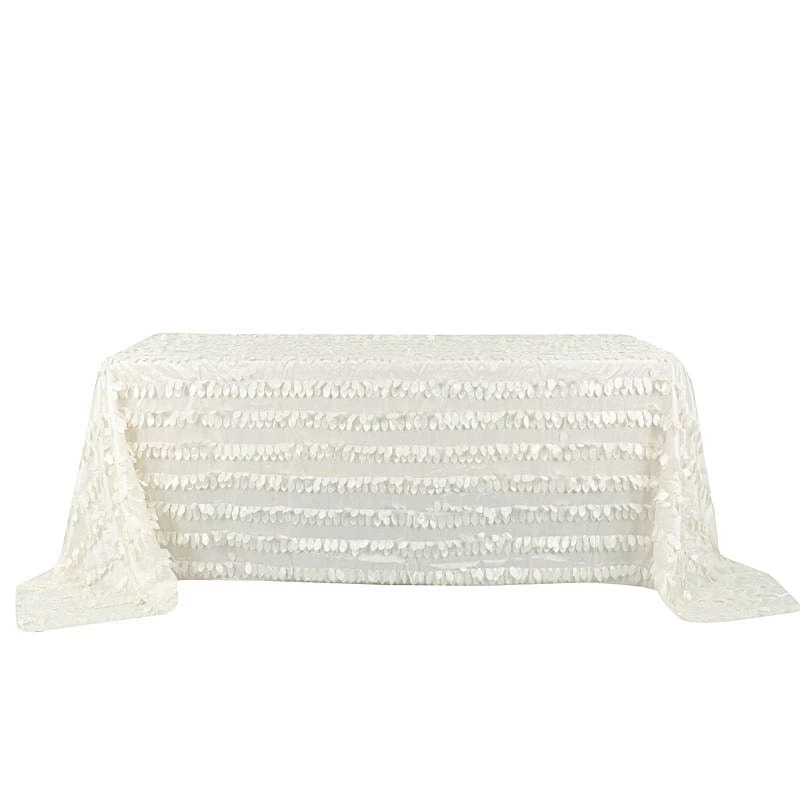 90x132 In Taffeta Rectangle Tablecloth With Leaf Petals Design - Image 11