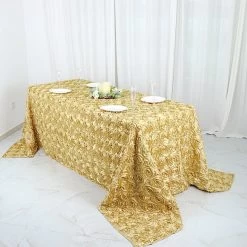 90x132" Raised Roses Rectangle Tablecloth