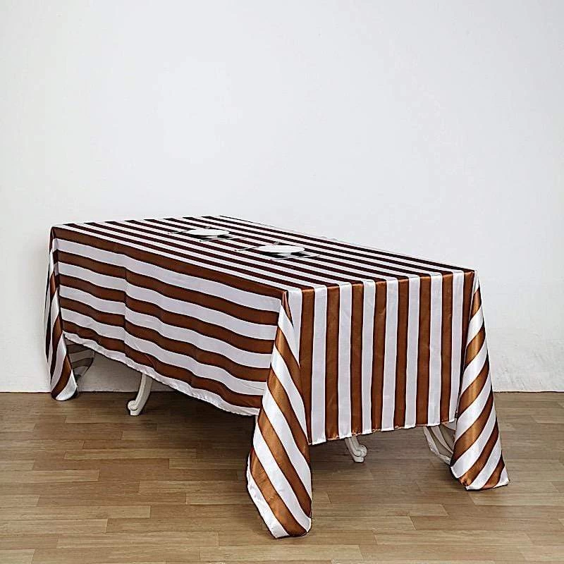 90x132" Stripes Satin Rectangle Tablecloth - Image 10